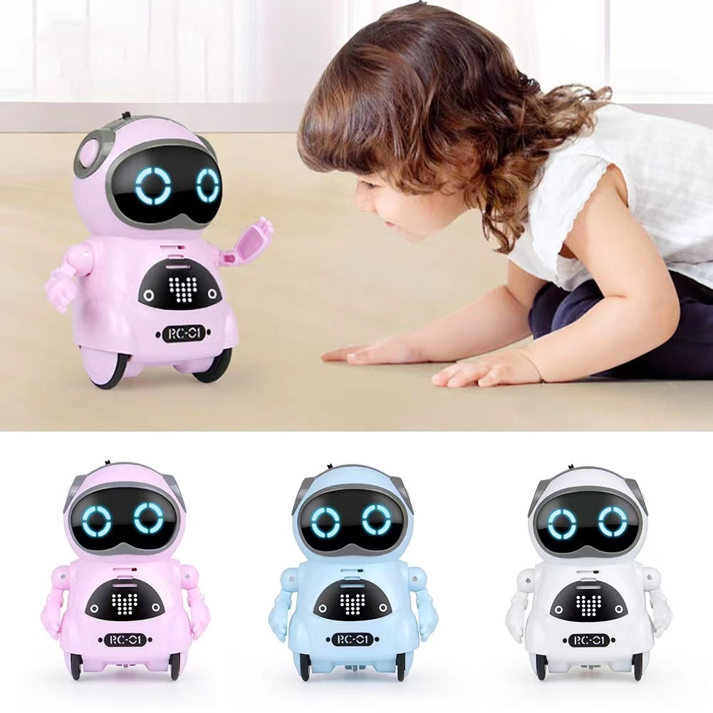 RC 포켓 로봇 대화형 말하는 대화 음성 인식 기록 노래 춤 이야기 로봇 어린이용, 장난감 선물
